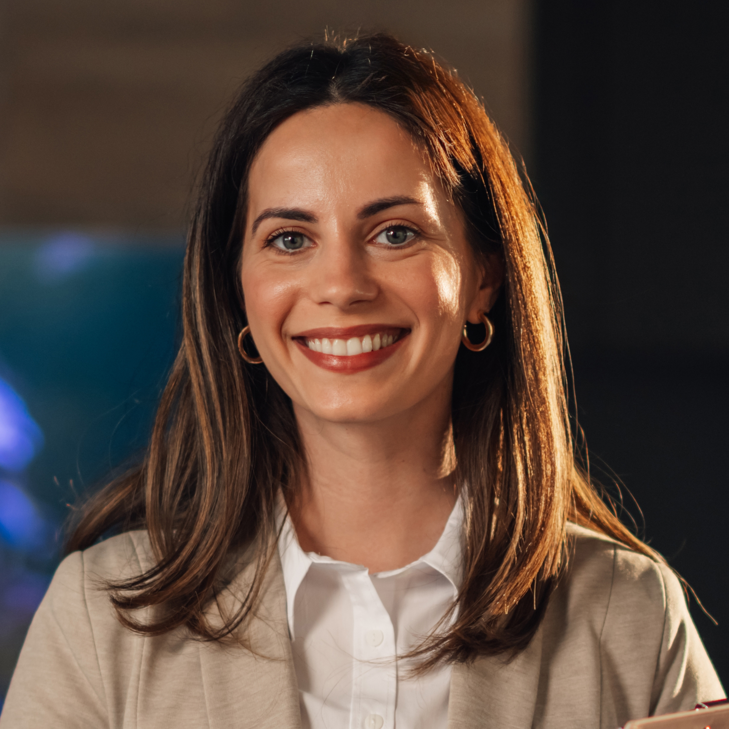 Portrait,Of,Smiling,Professional,Businesswoman,In,Business,Casual,Outfit,Standing